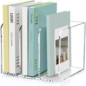 Clear acrylic file folder organizer magazine holder desk storage rack